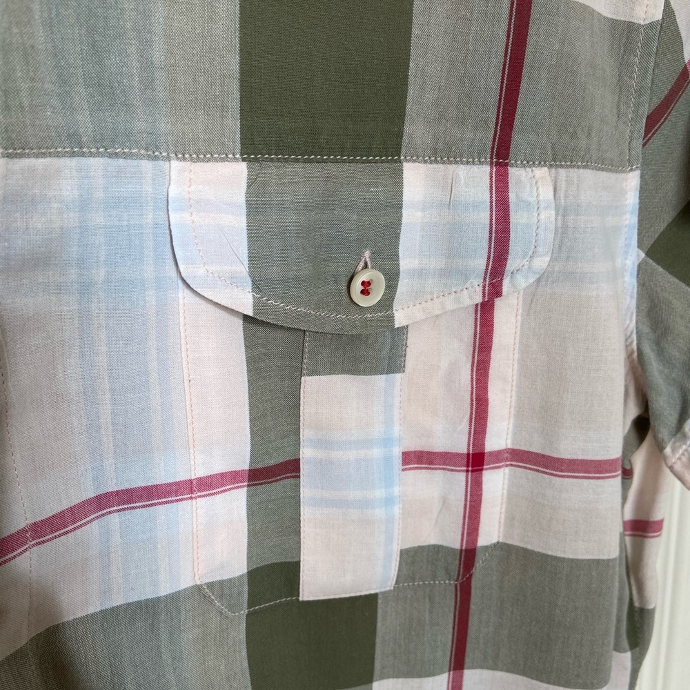 Hugo Boss Orange Label Plaid Button Down Short Sleeve Shirt XL - Picture 3 of 11
